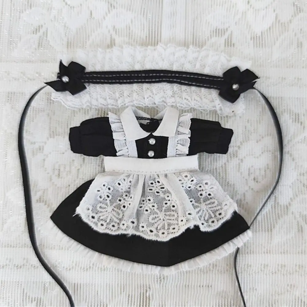 OB11 Vestido sirvienta encaje muñeca BJD 1/11 – Azul/Rosa/Negro - imagen 4