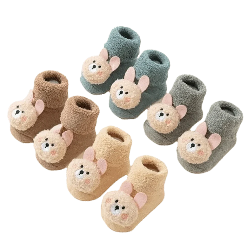 Calcetines antideslizantes de algodón grueso con osito para andar - imagen 5