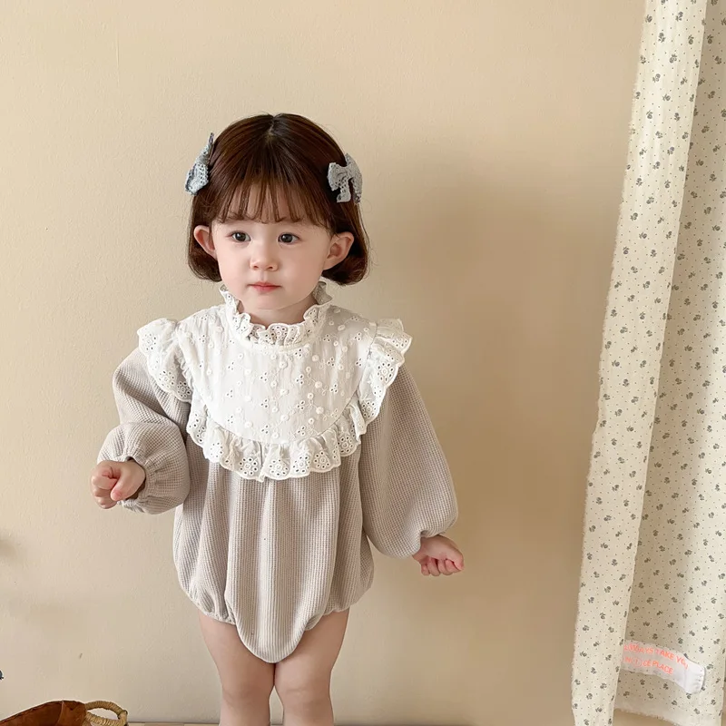 MILANCEL body de encaje para niña – traje una pieza cuello princesa - imagen 2