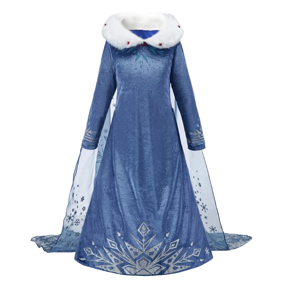 Vestido de princesa para niña con capa de fantasía