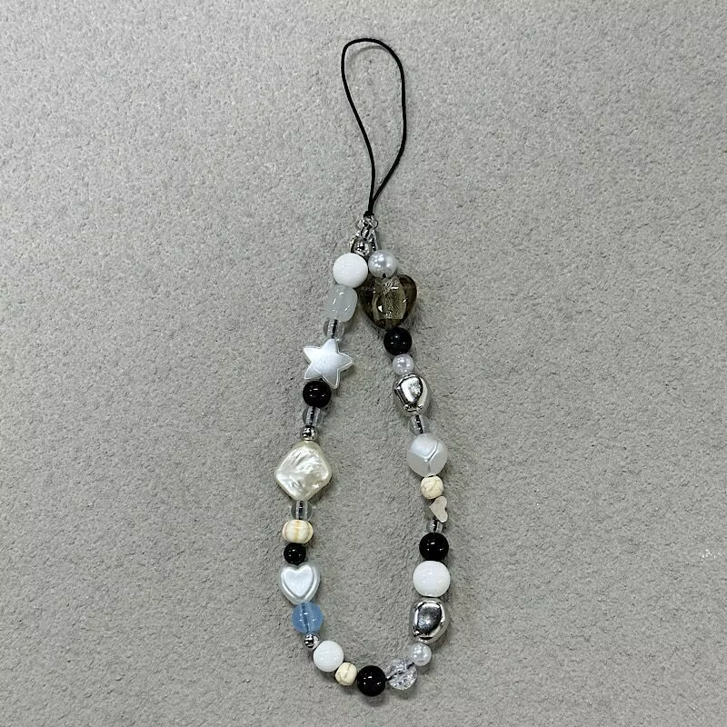 Cadena para teléfono con abalorio de perlas y estrellas para niña