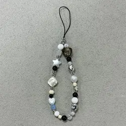 Cadena para teléfono con abalorio de perlas y estrellas para niña