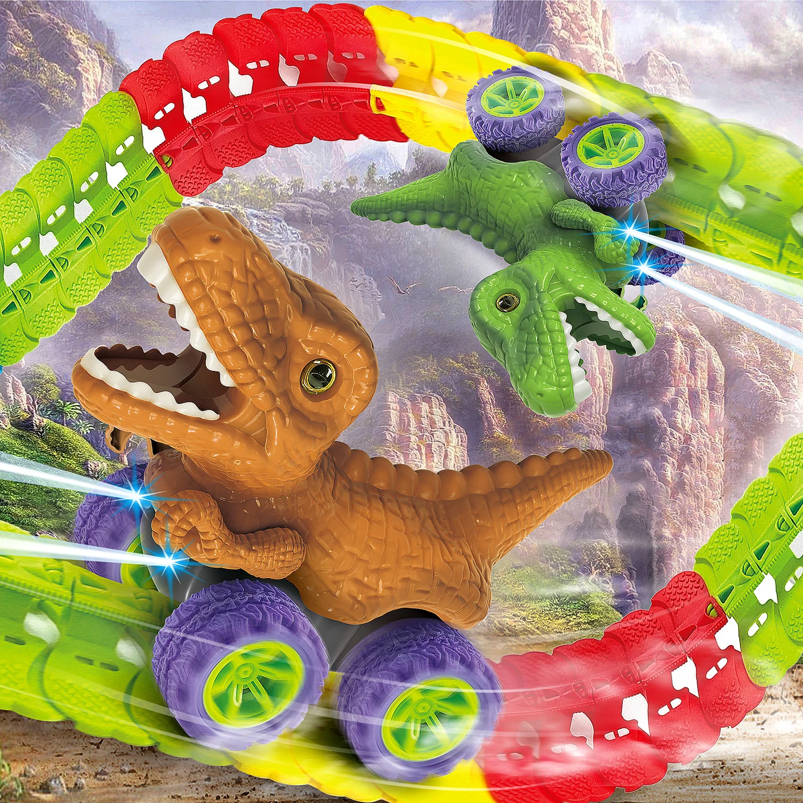 Pista de coches infantil LED con sonido – Juego de antigravedad - imagen 3