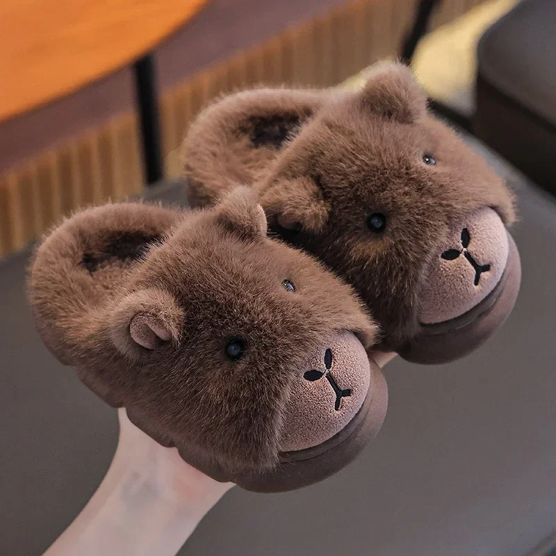 Zapatillas de casa capibara para invierno, algodón cálido y esponjoso - imagen 5