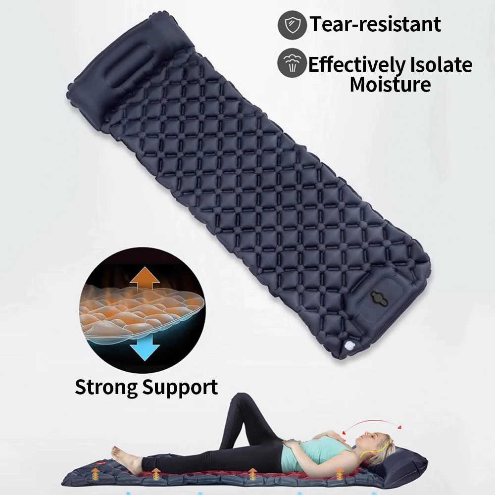 Colchón de aire hinchable ultraligero de camping con almohada - imagen 2