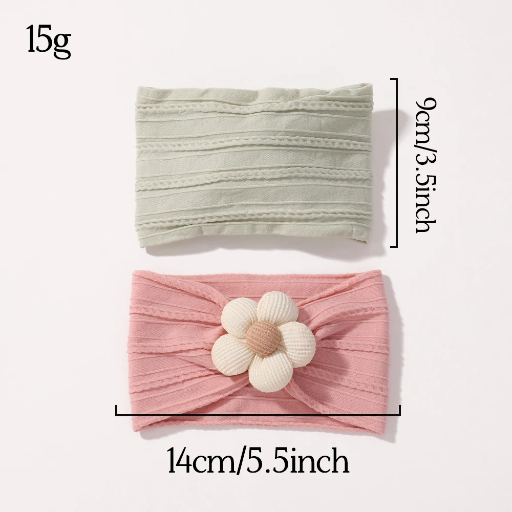 Diadema con flores y turbante elástico para bebé - imagen 4