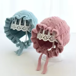 Gorro infantil de lana con capucha y protección de orejas para niña