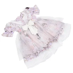 Vestido Lolita de verano con manga corta y encaje para niña
