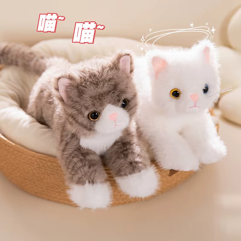 Gatito de peluche tumbado – Muñeco suave esponjoso infantil - imagen 5