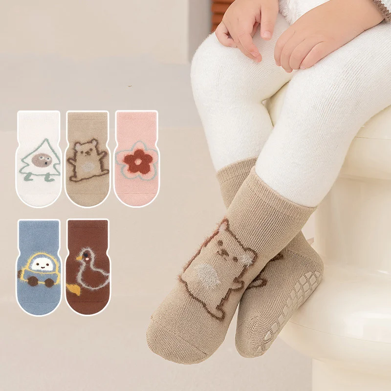 Lawadka calcetines antideslizantes de rizo para niños suaves - imagen 4