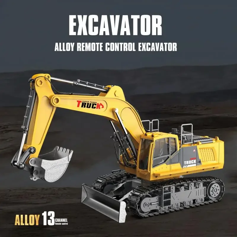 Excavadora RC de ingeniería con luces, sonido y rotación total - imagen 3