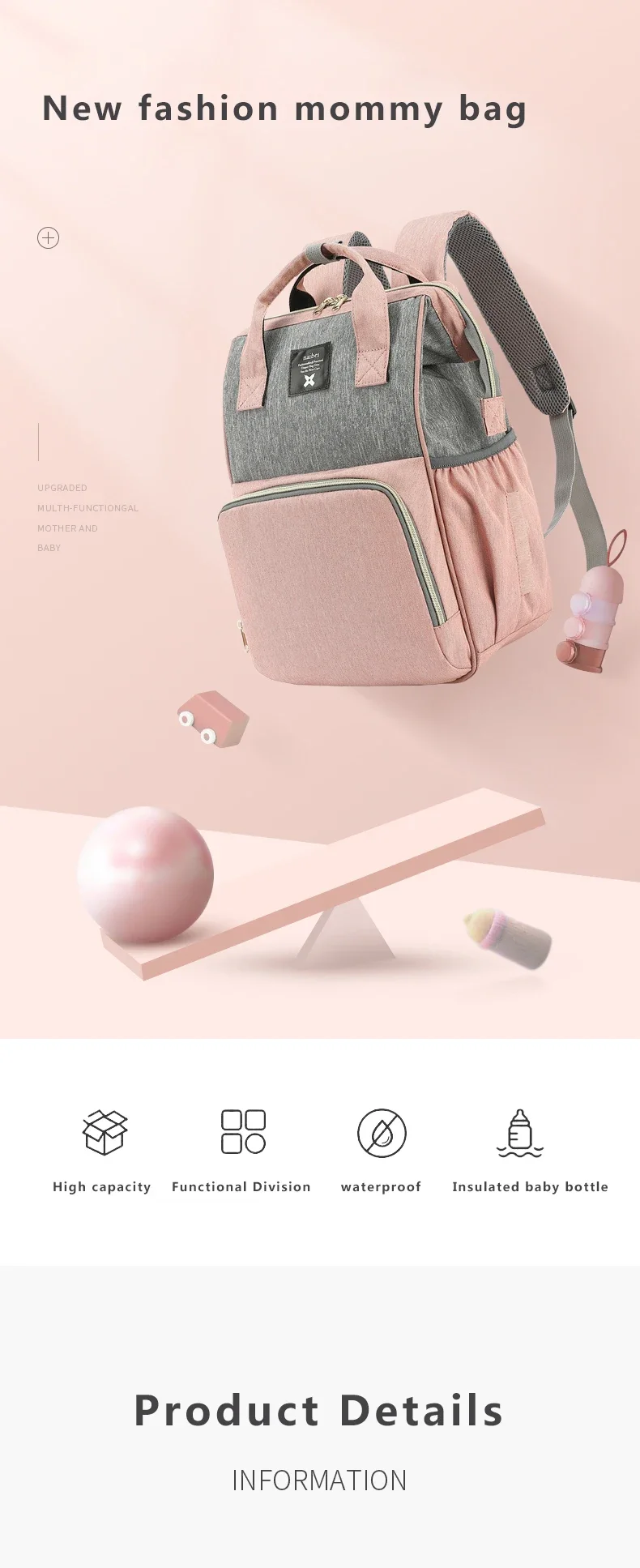 Diseño exterior de la mochila vvicci