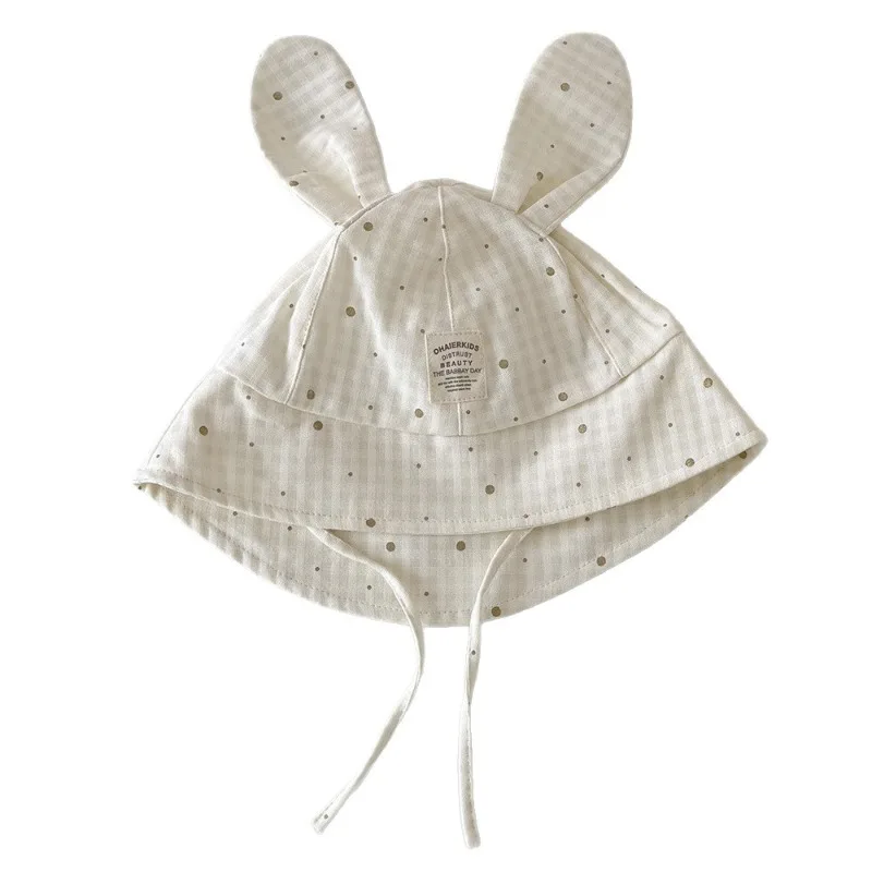 Sombrero de pescador infantil con orejas de conejo y lazos ajustables