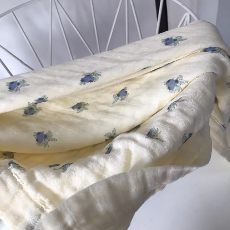 Manta de muselina estampada de arándanos para bebé recién nacido - imagen 4
