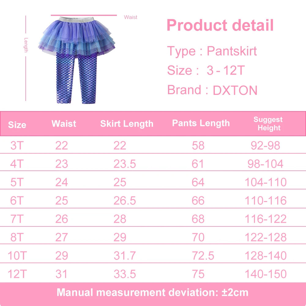 Mallas con falda tutú de tul para niñas DXTON en color rosa