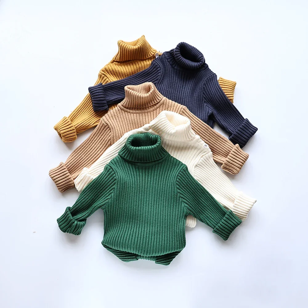Pulóver de punto unisex para niños – Cuello alto suave primavera - imagen 3
