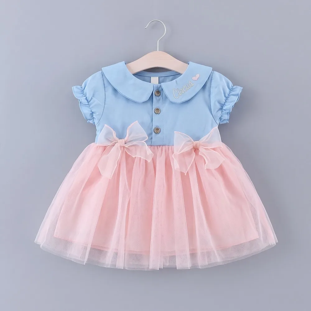 Vestido de princesa veraniego para bebé niña con tul y mangas cortas - imagen 3