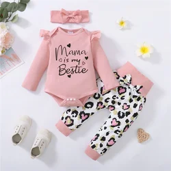 Pelele suave bebé recién nacido mamá y pantalón corazón otoño