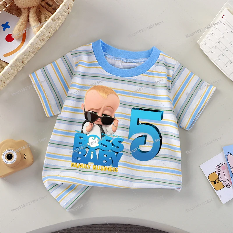 Baby Boss Camiseta infantil de cumpleaños con dibujo a rayas - imagen 2