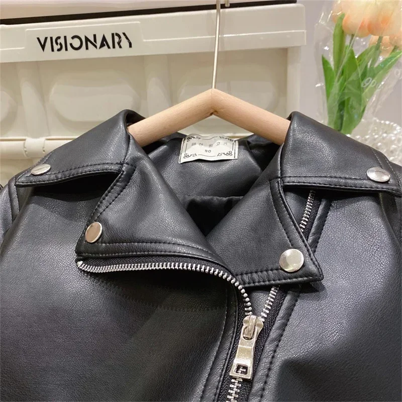 Chaquetas de cuero infantiles con cremallera estilo clásico - imagen 3