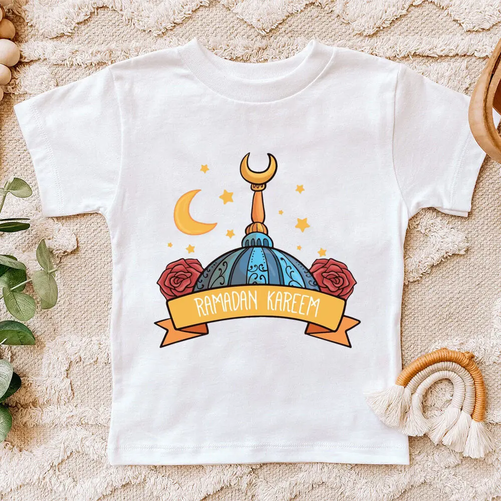 Camiseta infantil Ramadan – Estampado luna y estrella, algodón suave - imagen 5