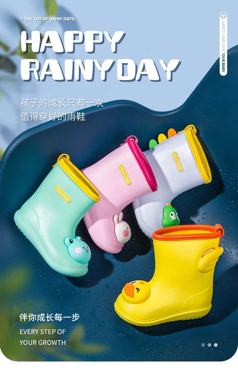 Botas de lluvia con estampado de oso feliz