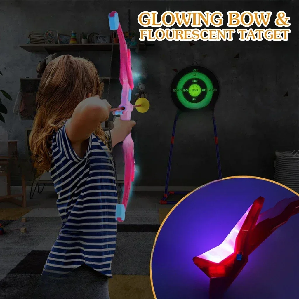 Arco y flecha iluminado para niños – Juego de tiro al aire libre - imagen 2