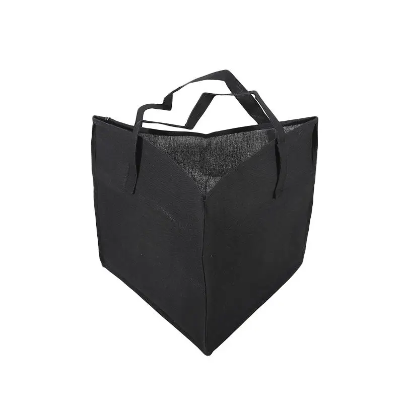 Bolsa de almacenamiento triangular de lino y algodón con asas - imagen 3