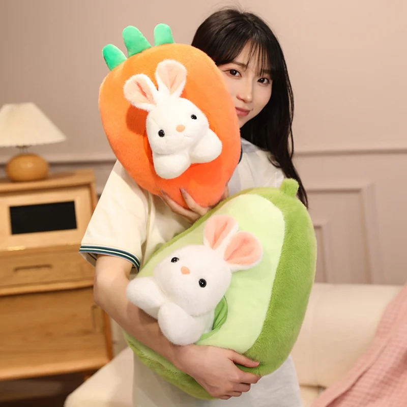 Peluche de conejo con abrazo frutal, suave y creativo - imagen 3