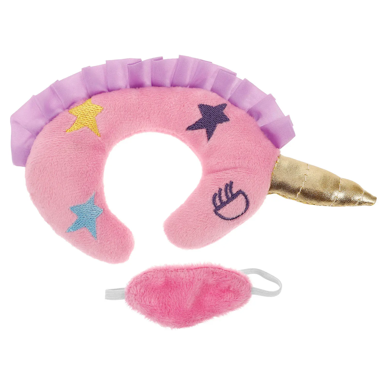 Almohada de viaje en U para bebés con máscara de ojos unicornio - imagen 4