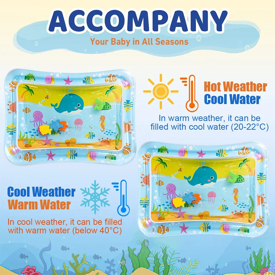 Estera de juego de agua para bebé con almohadilla inflable - imagen 3