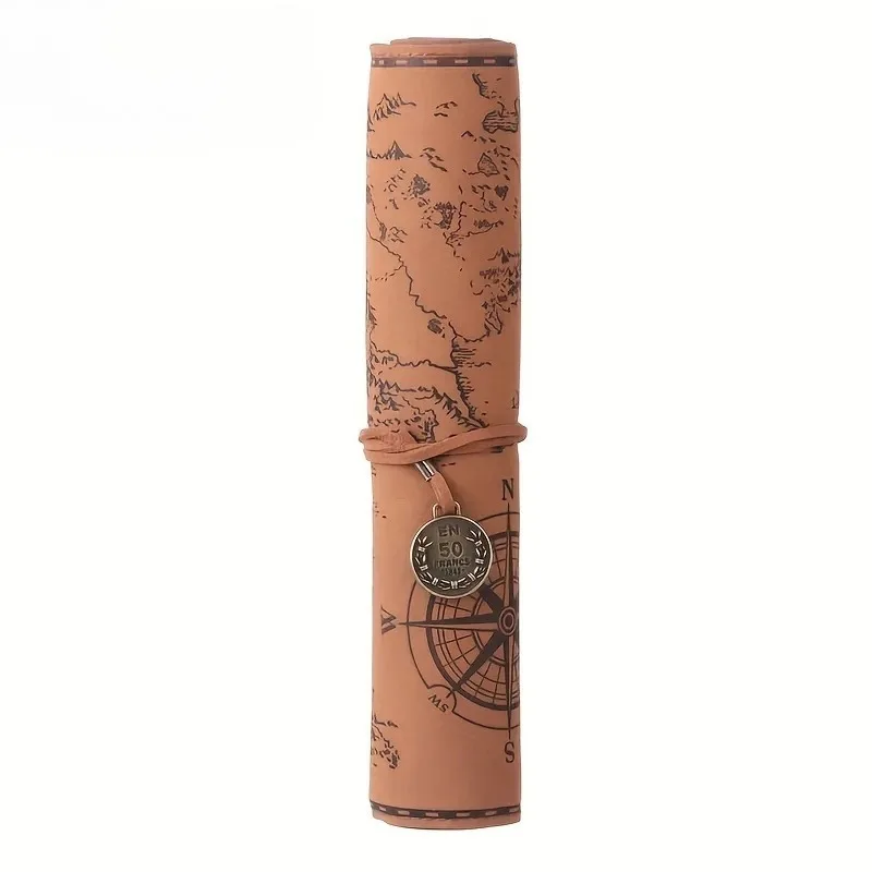 Bolsa de lápices de lona vintage con mapa del tesoro, gran capacidad - imagen 5