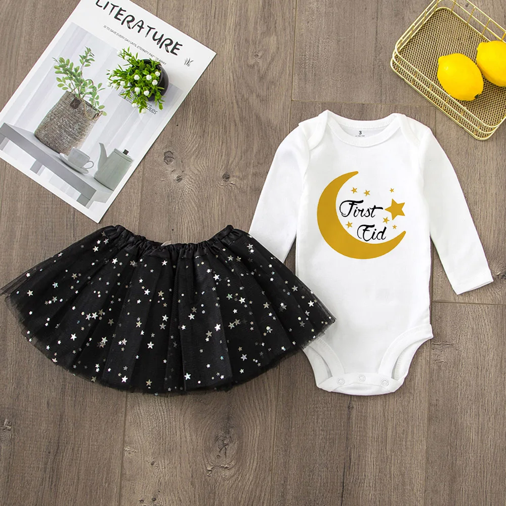 Conjunto de tutú con luna y estrellas