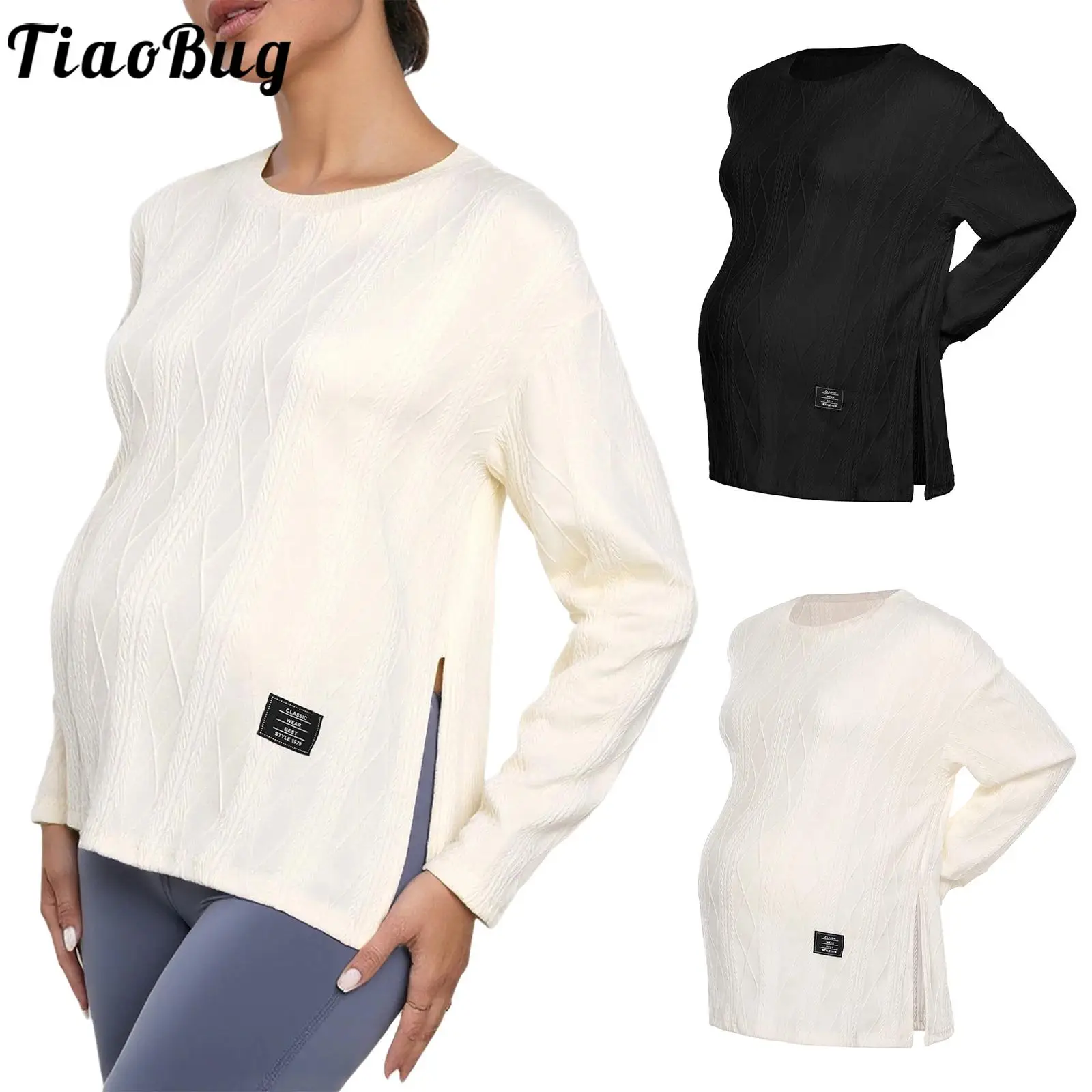 Camisetas maternity de punto – Manga larga para gestantes - imagen 2