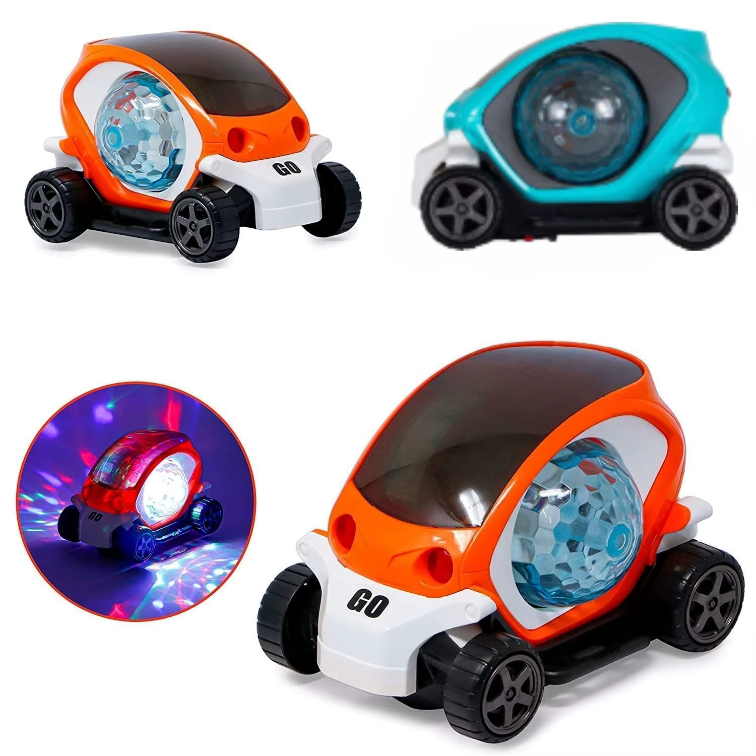 Coche de carreras luminoso 360° con música y luces LED - imagen 3