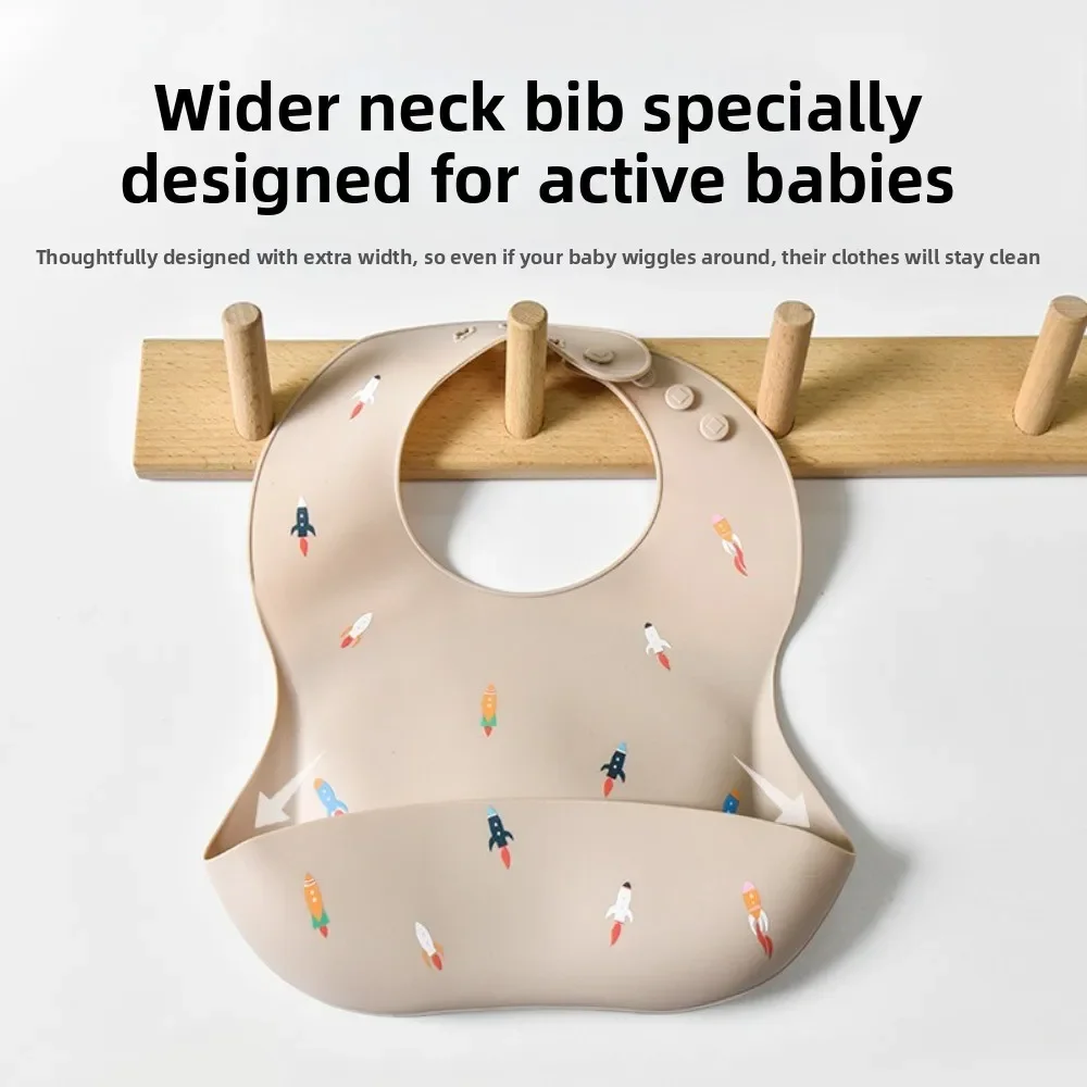 Babero de silicona impermeable para comer con correa ajustable - imagen 5