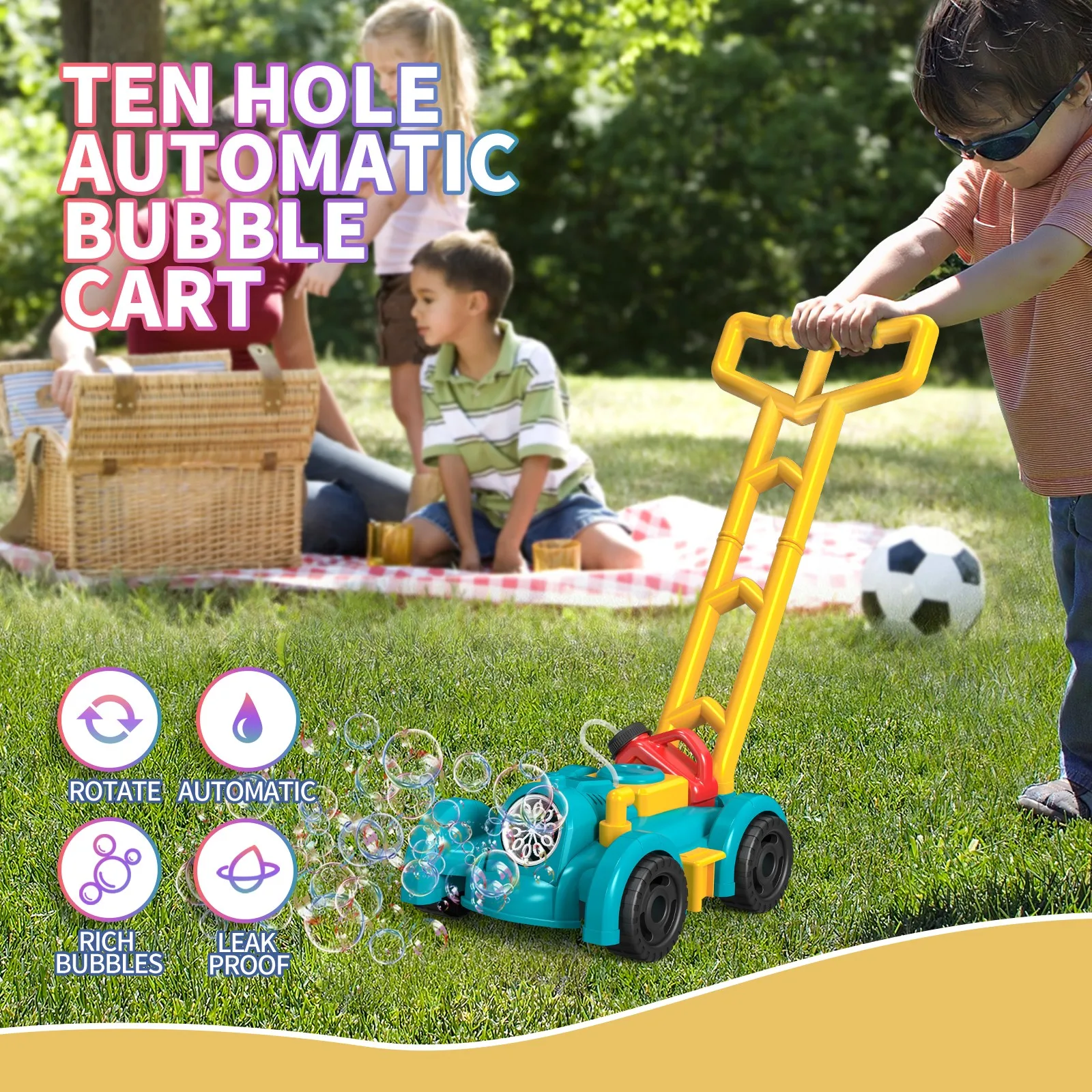 Carrito de burbujas automático con luz