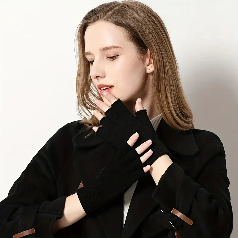 Guantes de medio dedo color sólido