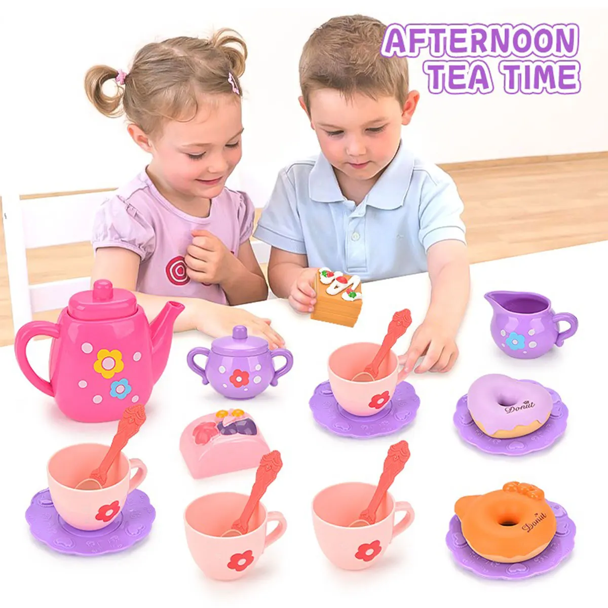 Juego de té Montessori para niños – Cocina y repostería educativa - imagen 4