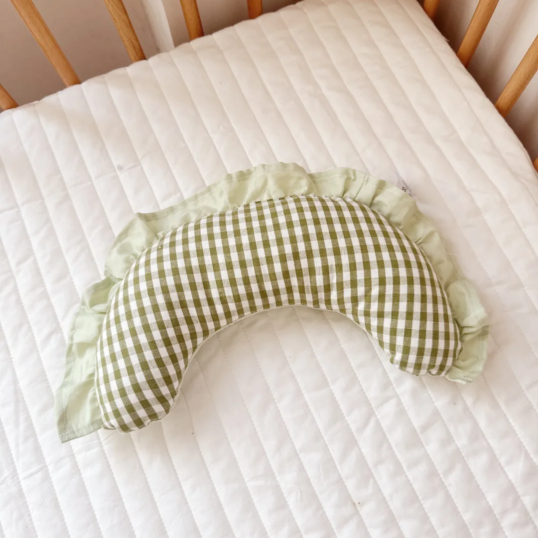 Almohada de algodón nórdico antideslizante con volantes para bebé - imagen 4