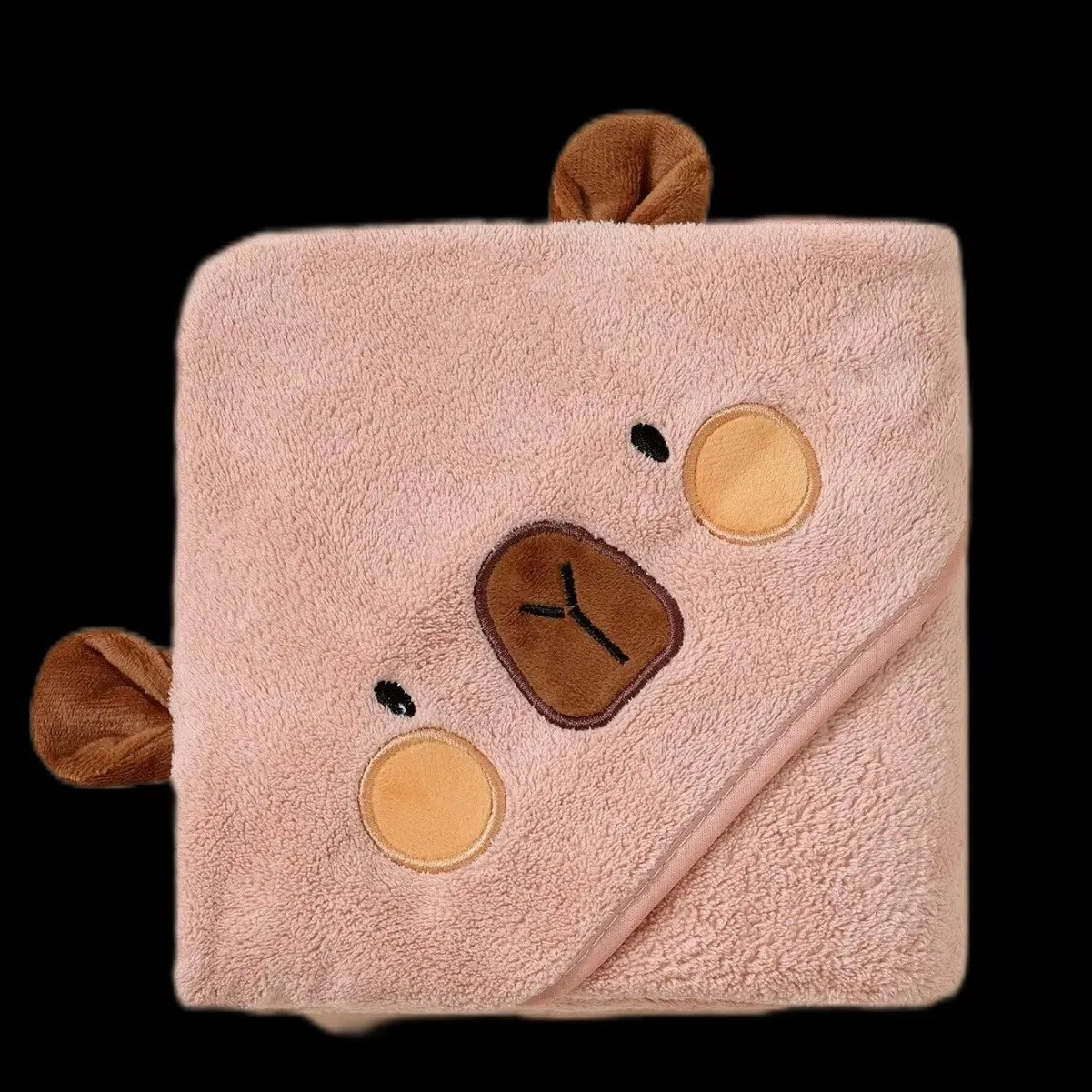 Toalla de baño con capucha suave color coral para bebé recién nacido
