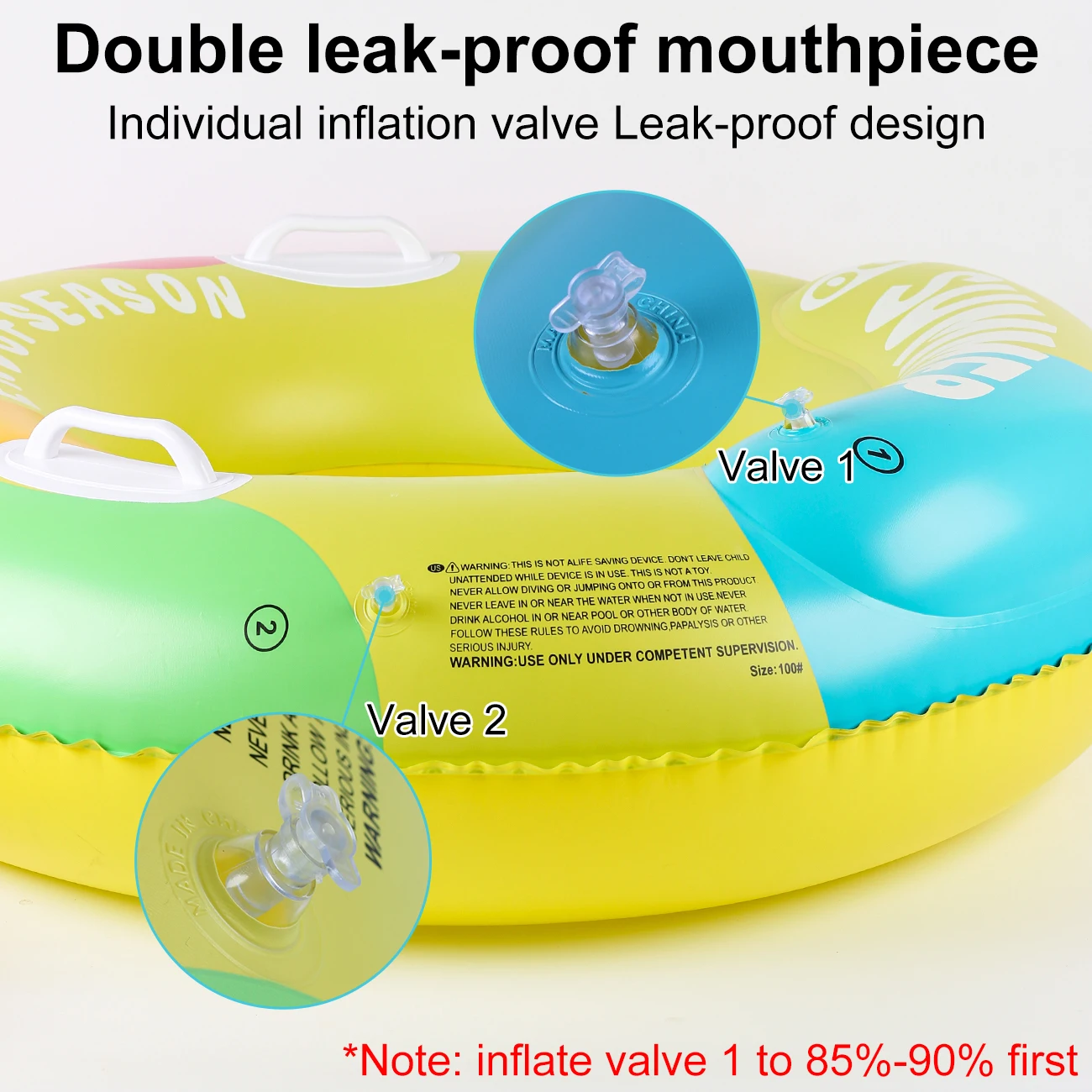 Anillo de natación inflable para axilas grueso colores vibrantes - imagen 4