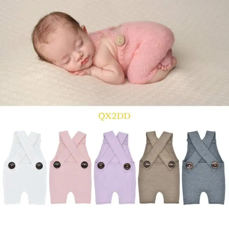 QX2D Pantalón bebé color sólido para sesión de fotos - imagen 3