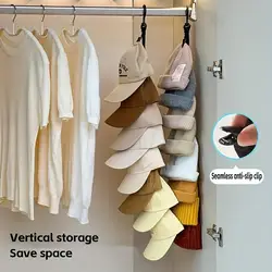 Organizador de sombreros con clips para colgar en puerta