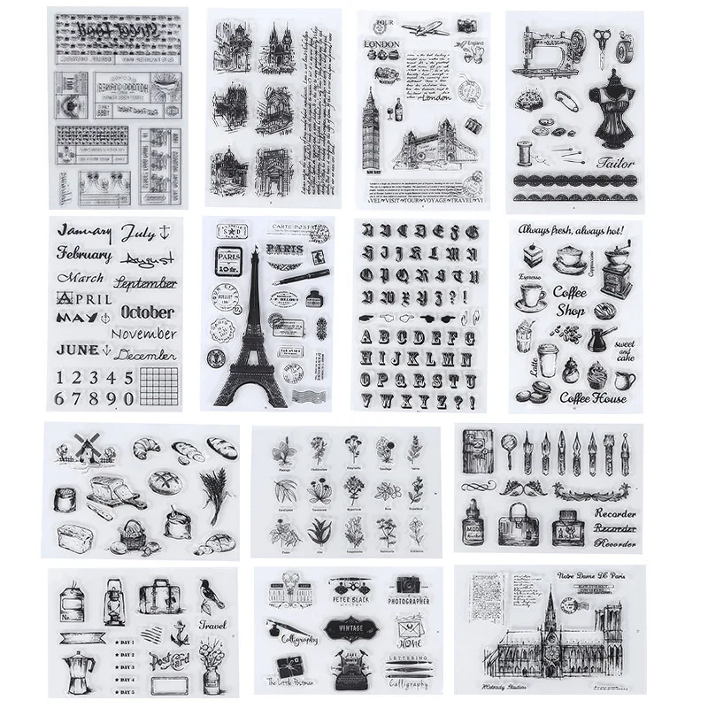 Sellos de silicona mariposa estilo vintage para scrapbooking infantil