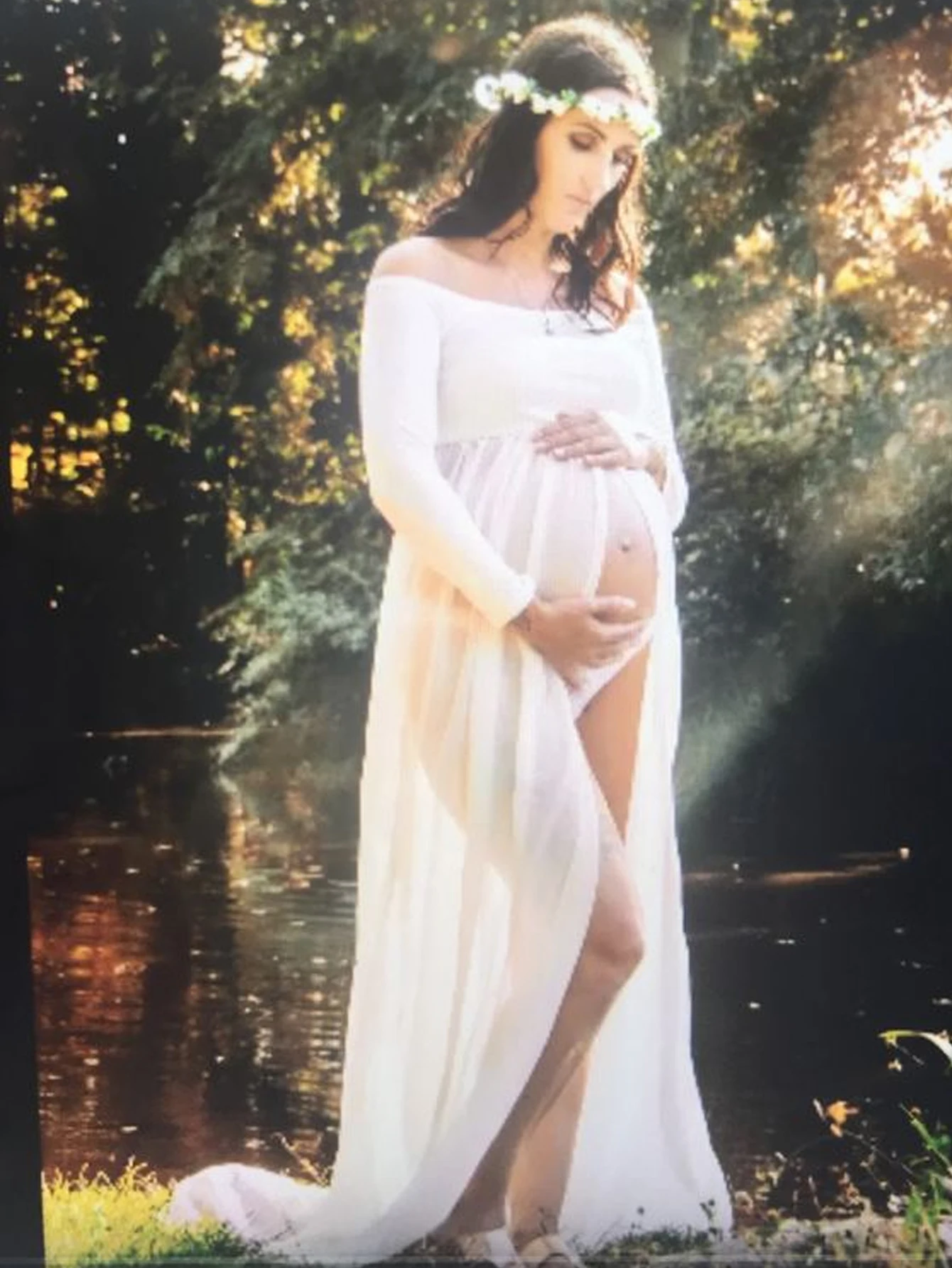 Vestido de maternidad para sesión de fotos