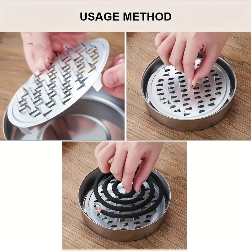 Caja para espirales antimosquitos de incienso con soporte metálico - imagen 4