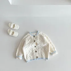 Cárdigan de punto para niñas primaveral y otoñal, informal suave