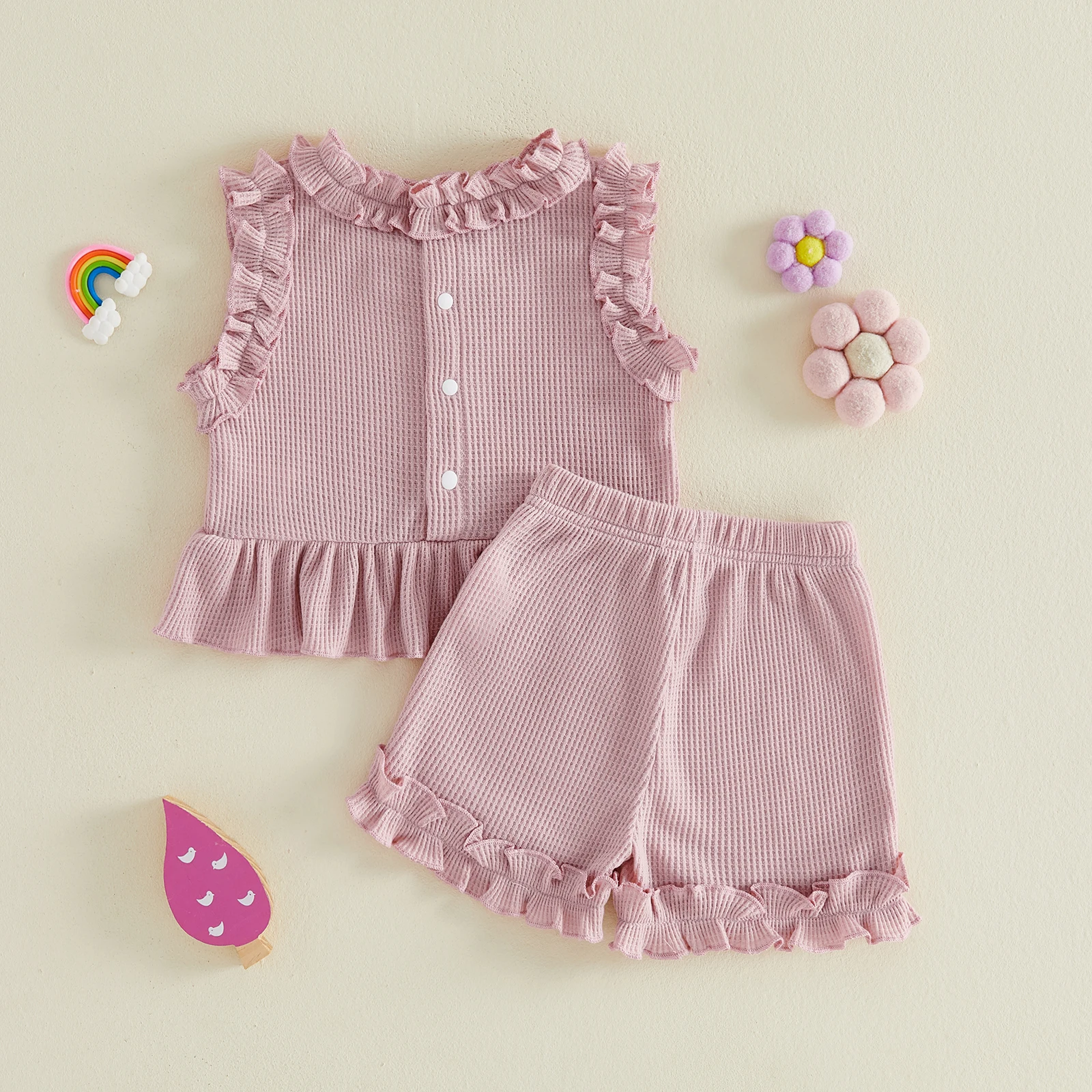 Conjunto de verano para niña: camisetas sin mangas y pantalón corto - imagen 3