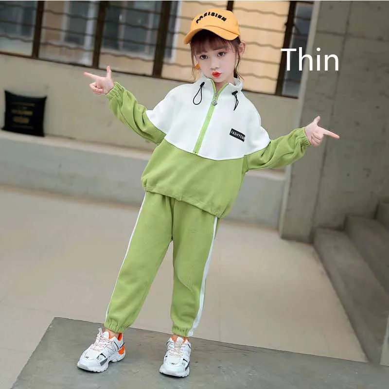 Conjunto deportivo de niña de dos piezas con top térmico acolchado para otoño e invierno - imagen 2